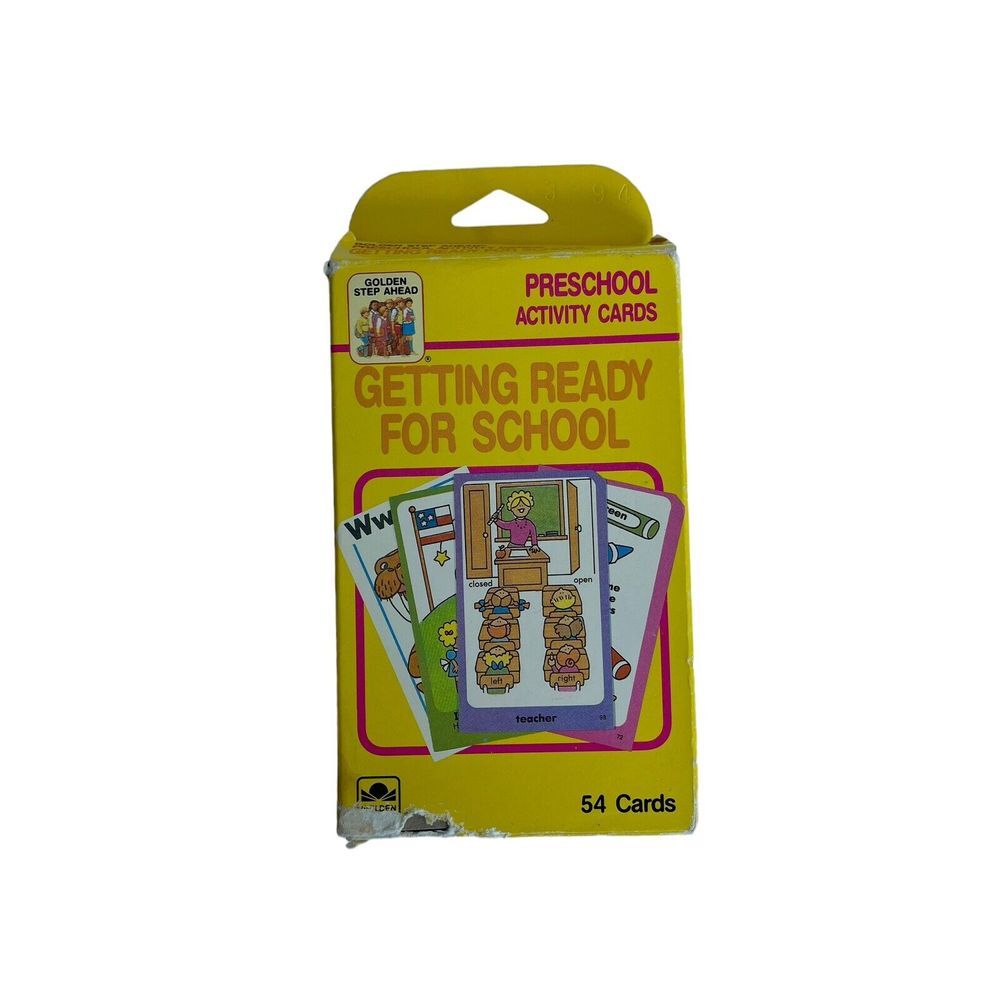 Vintage 1987 Getting Ready For‎ School Flash Cards Golden Step Ahead Preschool